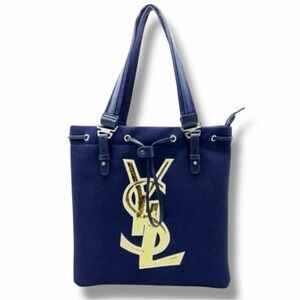 LAST ONE - Blue and Gold Canvas Zip Tote - Brand New In Bag